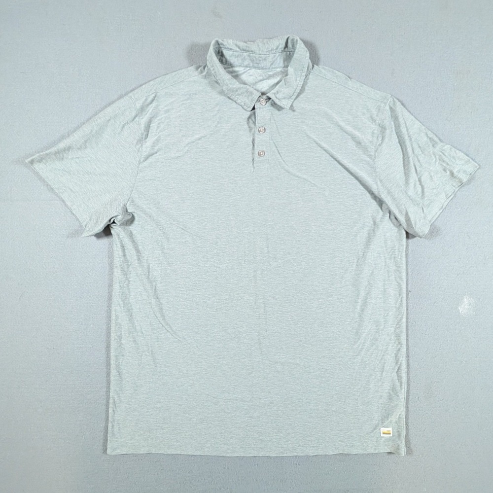 Vuori Polo Shirt Mens XL Gray Short Sleeve Performance Stretch V188